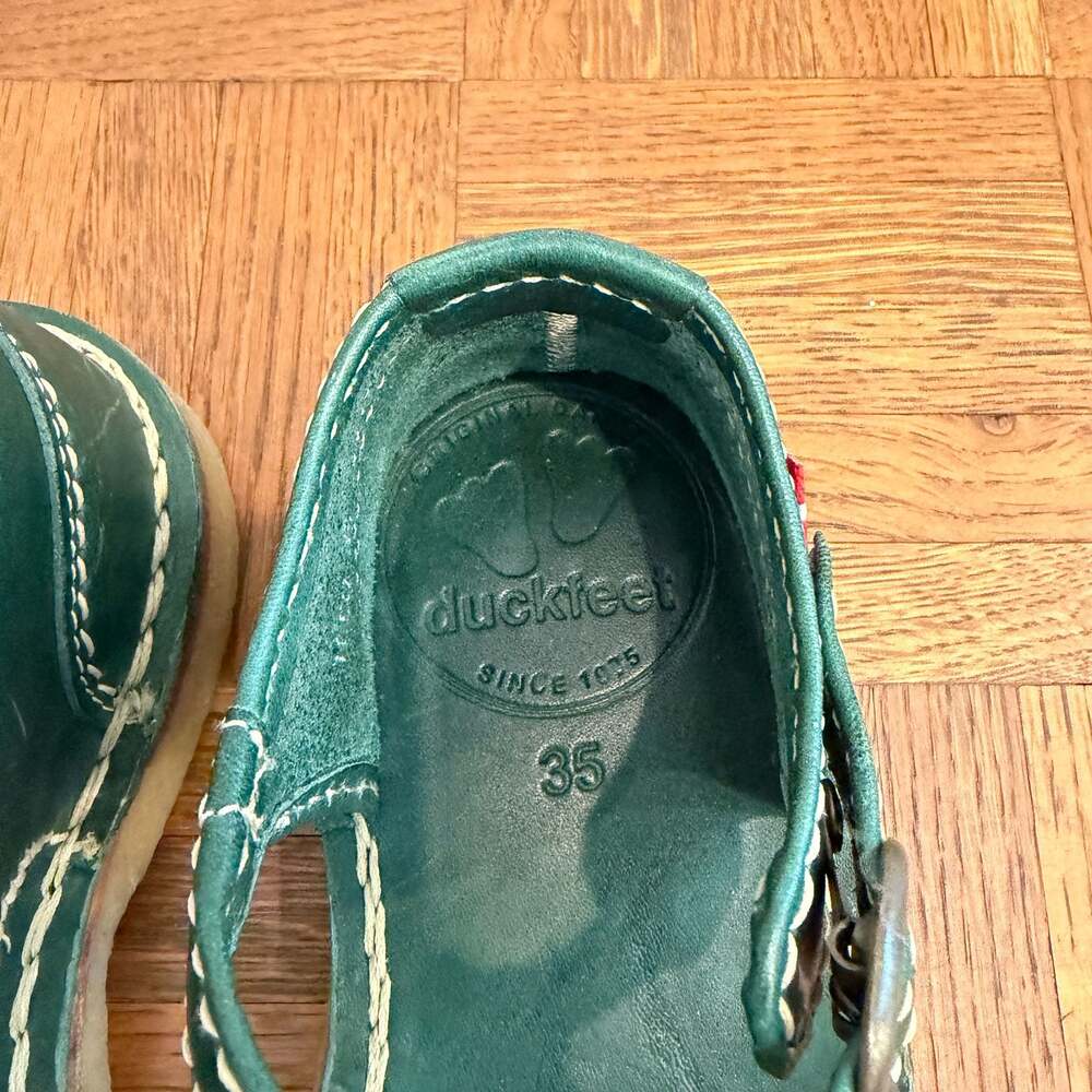 Duckfeet Mols Mary Jane Leather Shoes in Turquoise - Picture 3 of 10